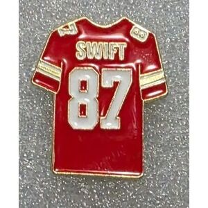 Taylor Swift Travis Kelce Red Chiefs Football Jersey Enamel Lapel Pin Swifty